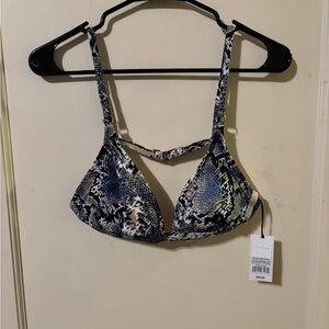 Shade & Shore Blue and Black Lace Bras